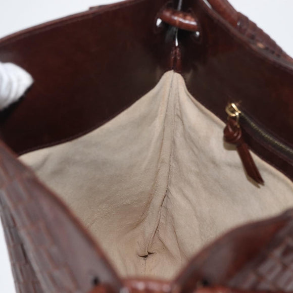 BOTTEGA VENETA INTRECCIATO Shoulder Bag Leather Brown Auth ka3314
