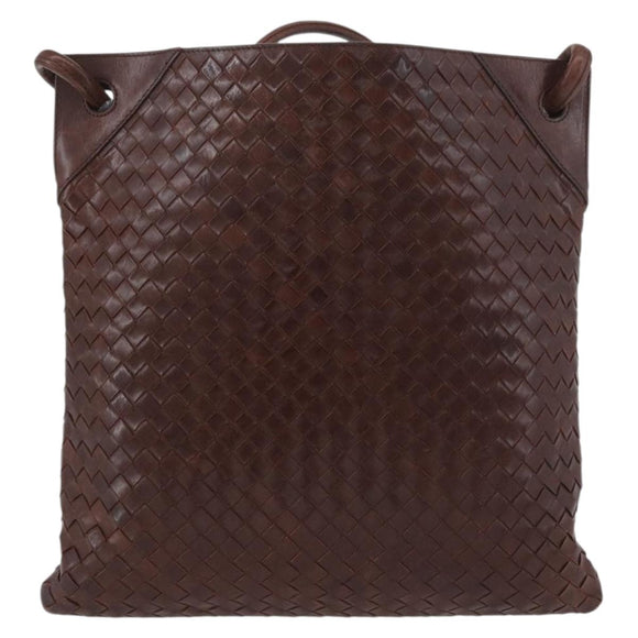 BOTTEGA VENETA INTRECCIATO Shoulder Bag Leather Brown Auth ka3314