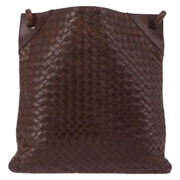 BOTTEGA VENETA INTRECCIATO Shoulder Bag Leather Brown Auth ka3314