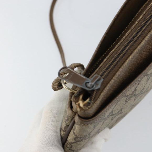 GUCCI GG Supreme Web Sherry Line Bag PVC Beige Gold Red 904 02 026 Auth ka332