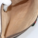 GUCCI GG Supreme Web Sherry Line Bag PVC Beige Gold Red 904 02 026 Auth ka332-10