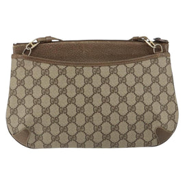 GUCCI GG Supreme Web Sherry Line Bag PVC Beige Gold Red 904 02 026 Auth ka332 - 0