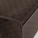 CELINE Macadam Canvas Hand Bag PVC Leather Brown Gold Auth ka3321-15