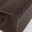 CELINE Macadam Canvas Hand Bag PVC Leather Brown Gold Auth ka3321-17