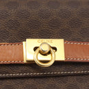 CELINE Macadam Canvas Hand Bag PVC Leather Brown Gold Auth ka3321-19