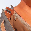 CELINE Macadam Canvas Hand Bag PVC Leather Brown Gold Auth ka3321-23