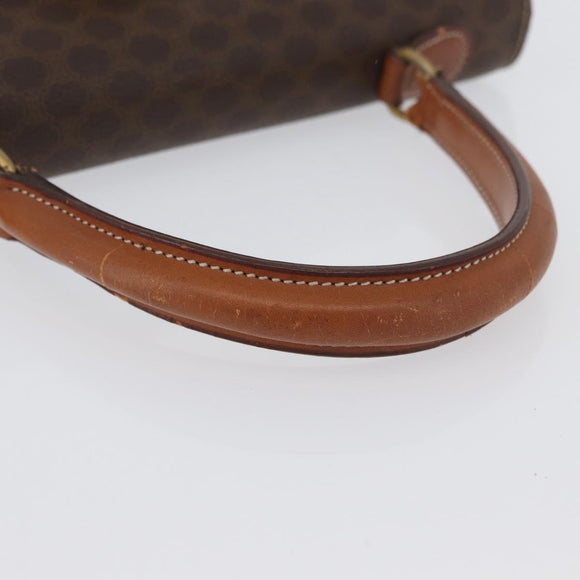 CELINE Macadam Canvas Hand Bag PVC Leather Brown Gold Auth ka3321