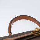 CELINE Macadam Canvas Hand Bag PVC Leather Brown Gold Auth ka3321-14