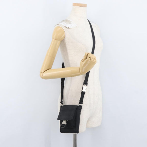 PRADA Shoulder Bag Nylon Black Silver Auth ka3326
