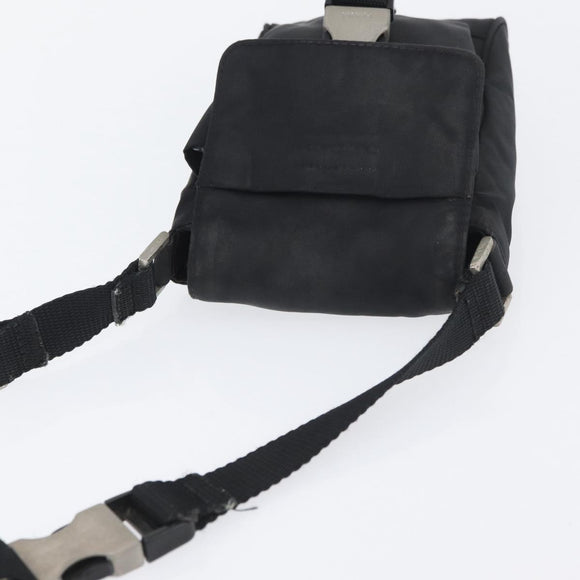 PRADA Shoulder Bag Nylon Black Silver Auth ka3326