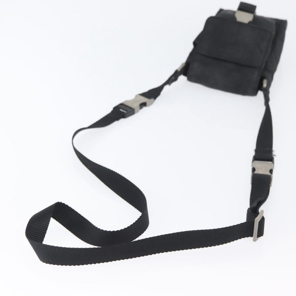 PRADA Shoulder Bag Nylon Black Silver Auth ka3326
