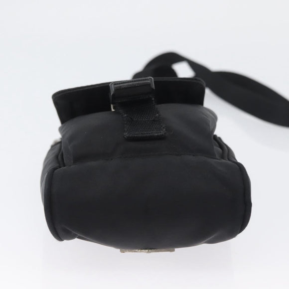 PRADA Shoulder Bag Nylon Black Silver Auth ka3326