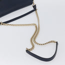CHANEL V Stitch Chain Shoulder Bag Leather Gold Navy CC Auth ka3335SAM-9