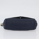 CHANEL V Stitch Chain Shoulder Bag Leather Gold Navy CC Auth ka3335SAM-6