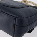 CHANEL V Stitch Chain Shoulder Bag Leather Gold Navy CC Auth ka3335SAM-20