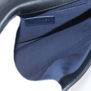 CHANEL V Stitch Chain Shoulder Bag Leather Gold Navy CC Auth ka3335SAM-10