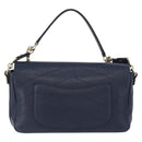 CHANEL V Stitch Chain Shoulder Bag Leather Gold Navy CC Auth ka3335SAM-2