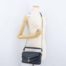 CHANEL V Stitch Chain Shoulder Bag Leather Gold Navy CC Auth ka3335SAM-33