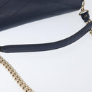 CHANEL V Stitch Chain Shoulder Bag Leather Gold Navy CC Auth ka3335SAM-8