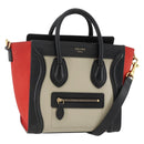 CELINE Luggage Hand Bag Leather 2way Beige Gold Auth ka3337SAM-1