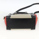 CELINE Luggage Hand Bag Leather 2way Beige Gold Auth ka3337SAM-5