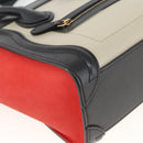 CELINE Luggage Hand Bag Leather 2way Beige Gold Auth ka3337SAM-17