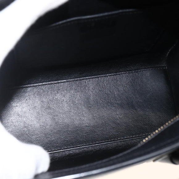 CELINE Luggage Hand Bag Leather 2way Beige Gold Auth ka3337SAM