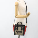 CELINE Luggage Hand Bag Leather 2way Beige Gold Auth ka3337SAM-27