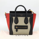 CELINE Luggage Hand Bag Leather 2way Beige Gold Auth ka3337SAM-12