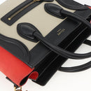 CELINE Luggage Hand Bag Leather 2way Beige Gold Auth ka3337SAM-6