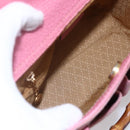 GUCCI Bamboo Hand Bag Suede Pink Gold 000 123 0316 Auth ka334-18