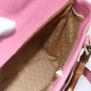 GUCCI Bamboo Hand Bag Suede Pink Gold 000 123 0316 Auth ka334-19