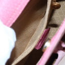 GUCCI Bamboo Hand Bag Suede Pink Gold 000 123 0316 Auth ka334-21