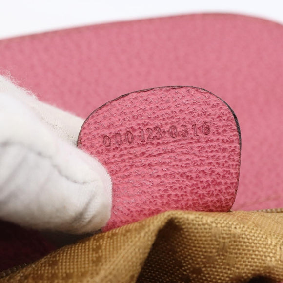 GUCCI Bamboo Hand Bag Suede Pink Gold 000 123 0316 Auth ka334