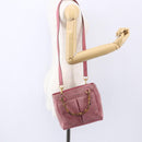 GUCCI Bamboo Hand Bag Suede Pink Gold 000 123 0316 Auth ka334-23