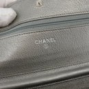 CHANEL Chain Wallet Shoulder Bag Leather Silver CC Auth ka3340SAV-23