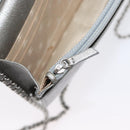 CHANEL Chain Wallet Shoulder Bag Leather Silver CC Auth ka3340SAV-28