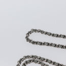 CHANEL Chain Wallet Shoulder Bag Leather Silver CC Auth ka3340SAV-8