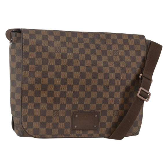 LOUIS VUITTON Damier Ebene Brooklyn MM Shoulder Bag N51211 LV Auth ka3342