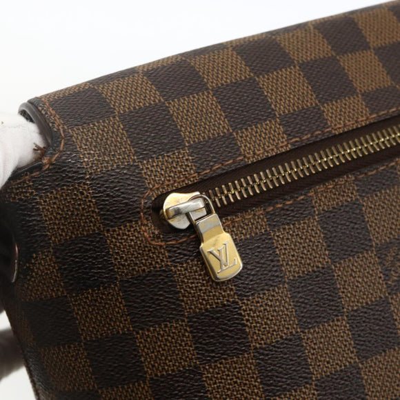 LOUIS VUITTON Damier Ebene Brooklyn MM Shoulder Bag N51211 LV Auth ka3342