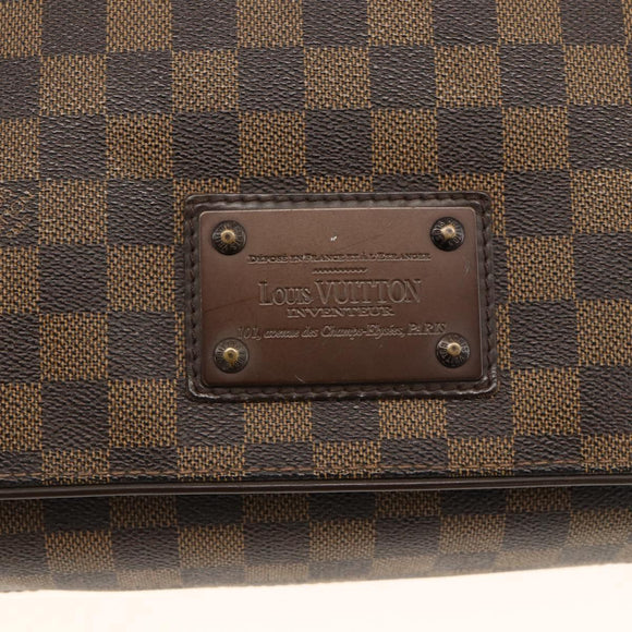 LOUIS VUITTON Damier Ebene Brooklyn MM Shoulder Bag N51211 LV Auth ka3342