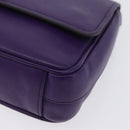 PRADA Chain Shoulder Bag Safiano leather Purple Silver Auth ka3343A-15