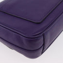 PRADA Chain Shoulder Bag Safiano leather Purple Silver Auth ka3343A-16