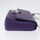 PRADA Chain Shoulder Bag Safiano leather Purple Silver Auth ka3343A-3