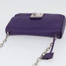 PRADA Chain Shoulder Bag Safiano leather Purple Silver Auth ka3343A-6