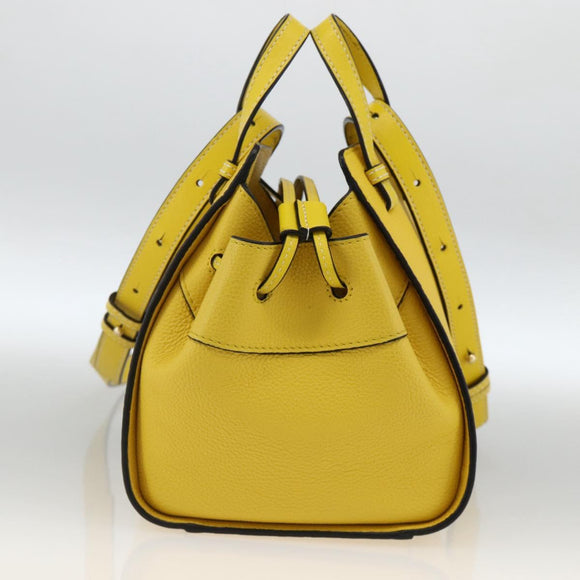 LOEWE Hammock Hand Bag Leather 2way Yellow Auth ka3350SAM