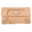 BALENCIAGA Metallic Edge Classic Envelope Bag Leather Pale Orange Auth ka3352-13