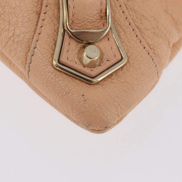 BALENCIAGA Metallic Edge Classic Envelope Bag Leather Pale Orange Auth ka3352