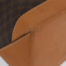 CELINE Macadam Canvas Hand Bag PVC Leather Brown Gold Auth ka3354-10