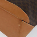 CELINE Macadam Canvas Hand Bag PVC Leather Brown Gold Auth ka3354-11